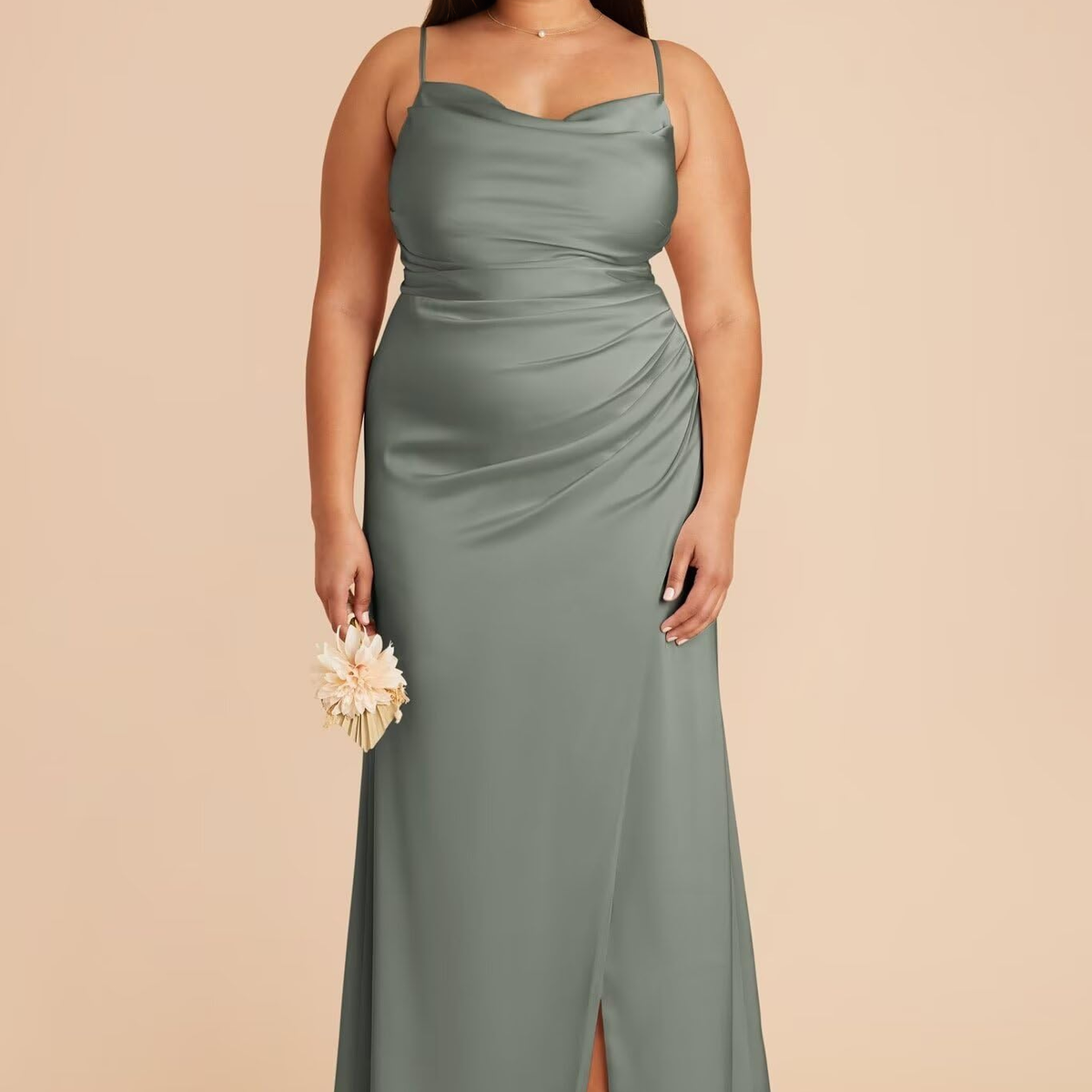 Mermaid Halter Cowl Neck Polka Dot Maxi Formal Dresses with Scarf