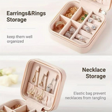 Mini Travel Jewelry Case Small Jewelry Box Portable Jewelry Travel Ogranizer Display Jewelry Storage Case for Rings Earring Necklace Bracelet Gift for Women Girls