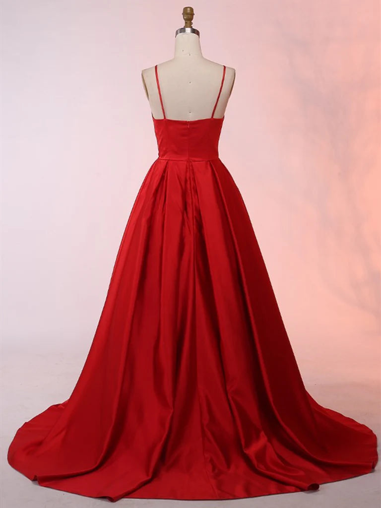 Obsessing Long Red A-line Square Neck Lace Prom Dress with Long Sleeves main image 0