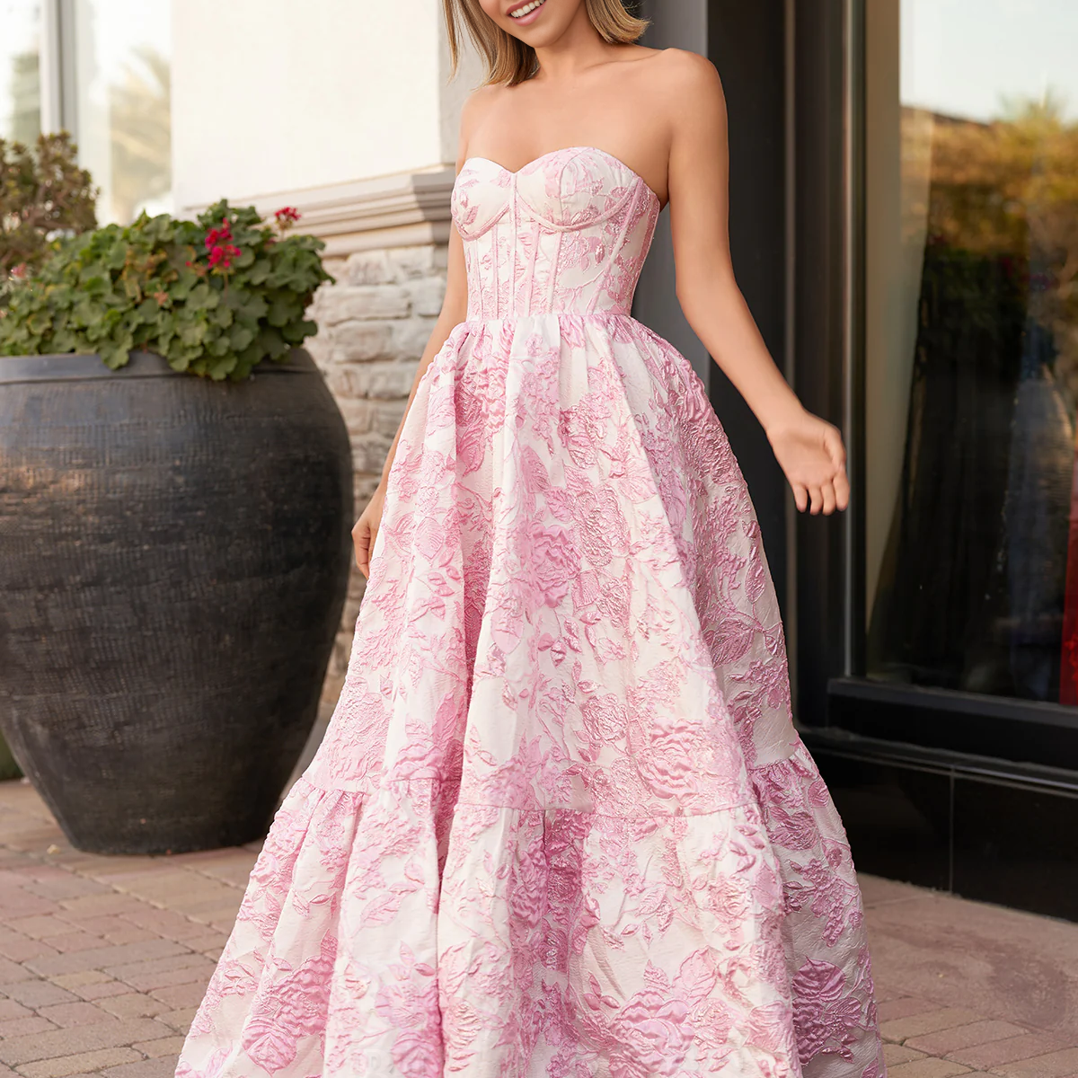 A-Line/Princess Sweetheart Beading Short Semi Formal Dresses with 3D Floral