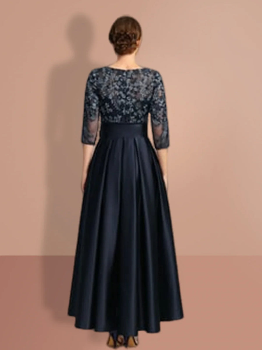 A-Line/Princess Crew Neck 3/4 Sleeves Mother of the Bride Dresses With Belt & Sequins