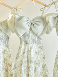 A-Line Lace Tea Length Prom Dress