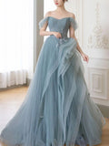 A-Line Lace Long Prom Dress