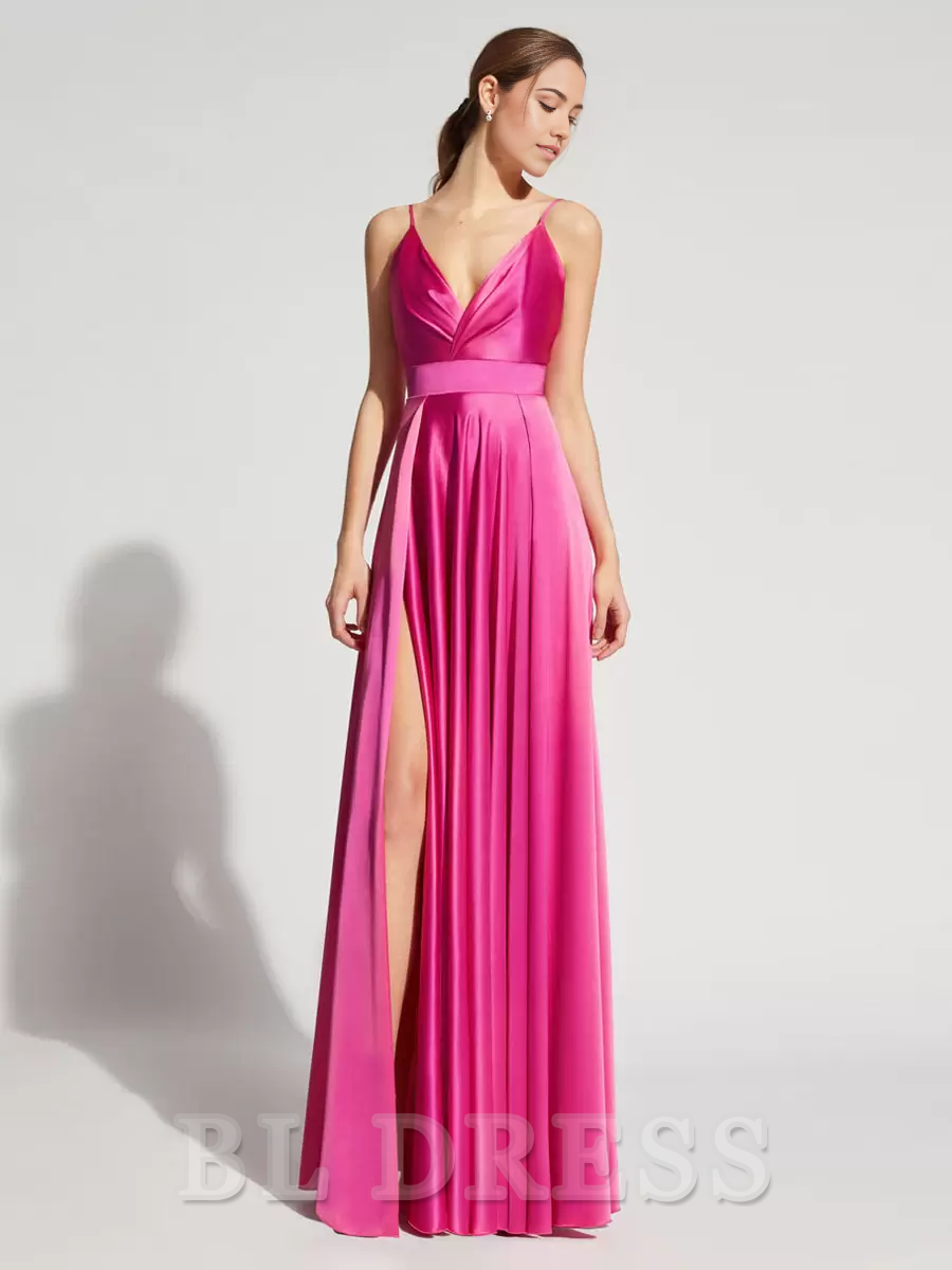 Beautiful Beaded V-neckline Long Floor Length, A-line Formal Gown