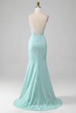 Mermaid Sequins Sparkly Prom Dress with Slit