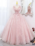A-Line Tulle Lace Applique Long Prom Dress