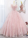 A-Line Tulle Lace Applique Long Prom Dress