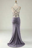 Mermaid Lace-Up Back Long Prom Dress