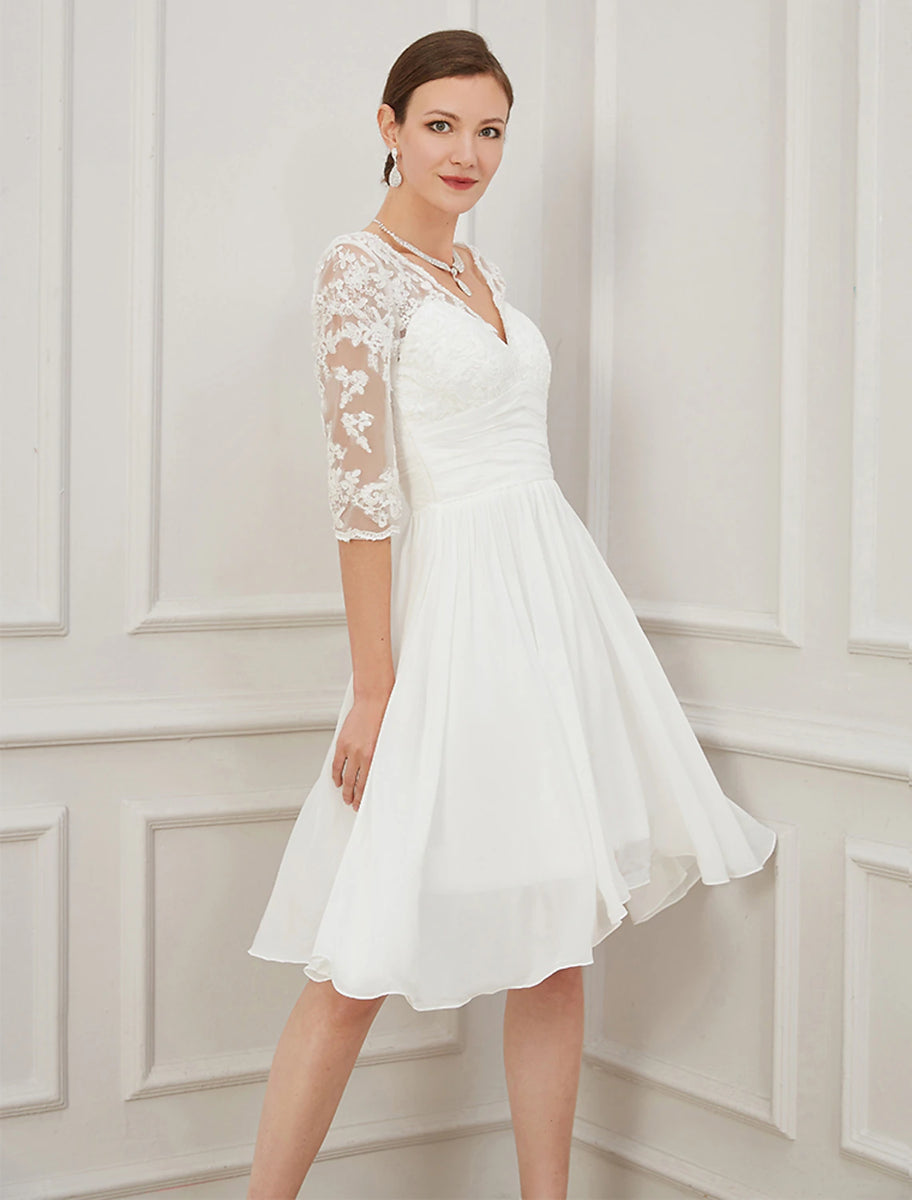 Bridal Shower Little White Dresses Wedding Dresses Knee Length A-Line