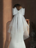 Two-tier Cute Wedding Veil Elbow Veils with Pure Color Tulle