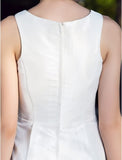 A-Line V Neck Short / Mini Nylon Taffeta Made-To-Measure Wedding Dresses with Bowknot
