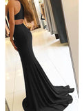 Mermaid / Trumpet Evening Gown Bodycon Dress Formal Prom Court Train Sleeveless High Neck Stretch Fabric with Slit