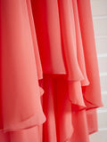 A-Line Asymmetrical Spaghetti Strap Chiffon Junior Bridesmaid Dresses&Gowns With Pleats Pink Kids Wedding Guest Dress 4-16 Year