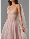 Ball Gown Cocktail Dresses Corsets Dress Graduation Birthday Tea Length Sleeveless Square Neck Tulle with Glitter