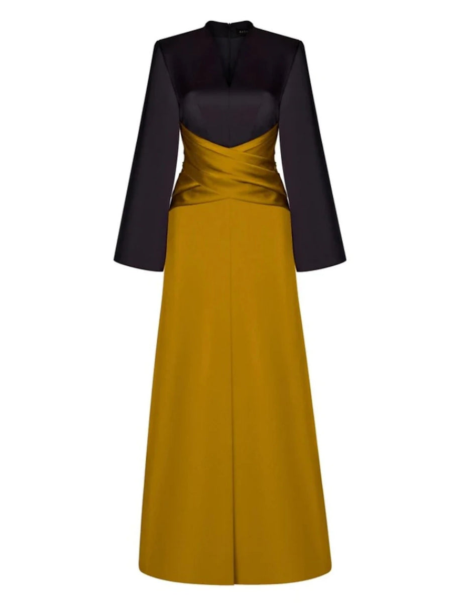 A-Line  Evening Gown Elegant Dress Floor Length Short Sleeve V Neck Sequined main image 0