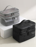 Mesh Makeup Bag Large Capacity Travel Simple Portable Wash Bag Double Layer Portable Cosmetic Storage Bag 1PC