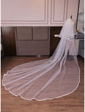 Two-tier Vintage / Sweet Wedding Veil Cathedral Veils with Tier 137.8 in (350cm) Tulle