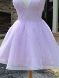 A-Line Homecoming Dresses Mini Sparkly Dress Sleeveles Lace Dress Spaghetti Strap Tulle With Glitter