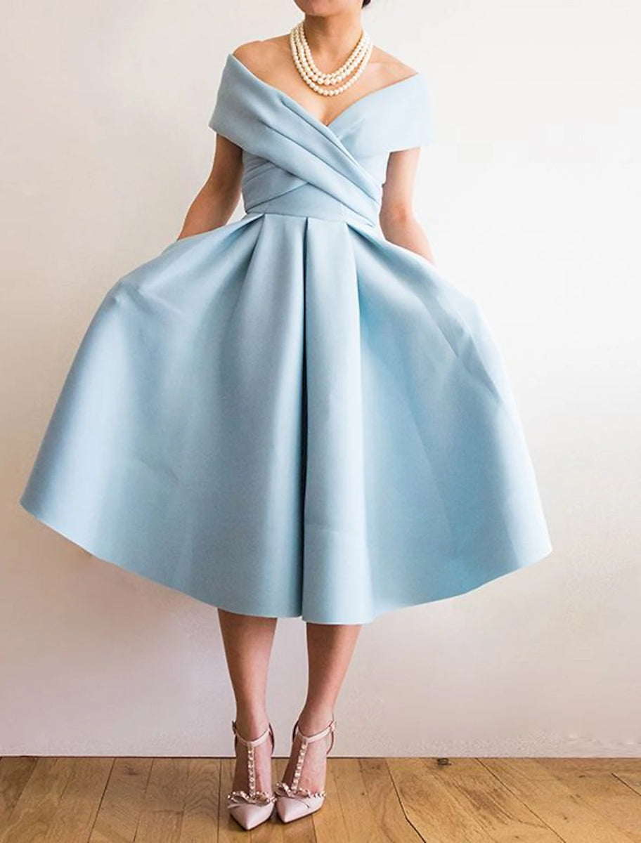 ALine Wedding Guest Party Dress Vintage Dress Summer Semi Formal