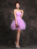 Ball Gown Cocktail Dresses Vintage Dress Wedding Guest Homecoming Short / Mini Sleeveless Sweetheart Tulle with Bow(s) Ruffles Pure Color