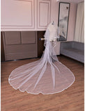 Two-tier Vintage / Sweet Wedding Veil Cathedral Veils with Tier 137.8 in (350cm) Tulle