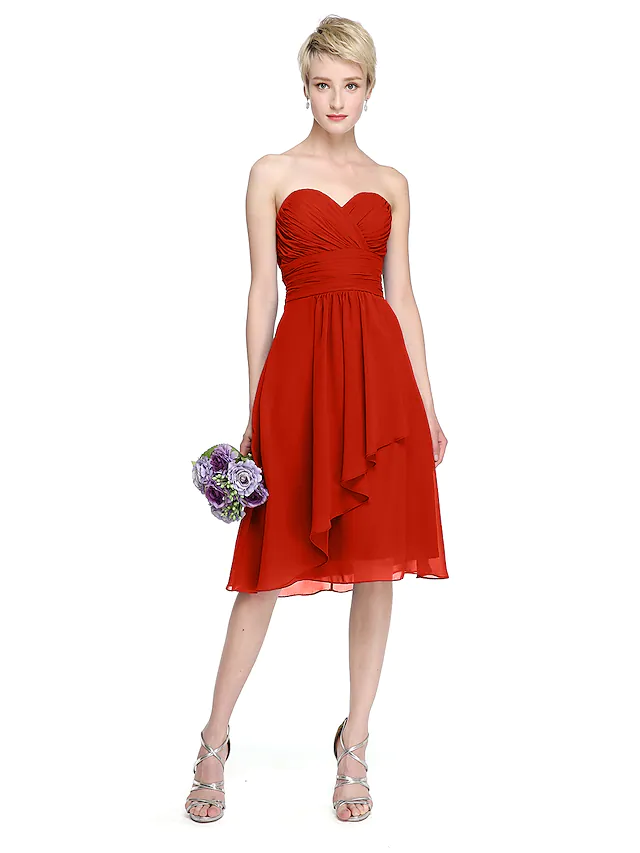 Sweetheart Knee-Length A-Line Bridesmaid Dresses