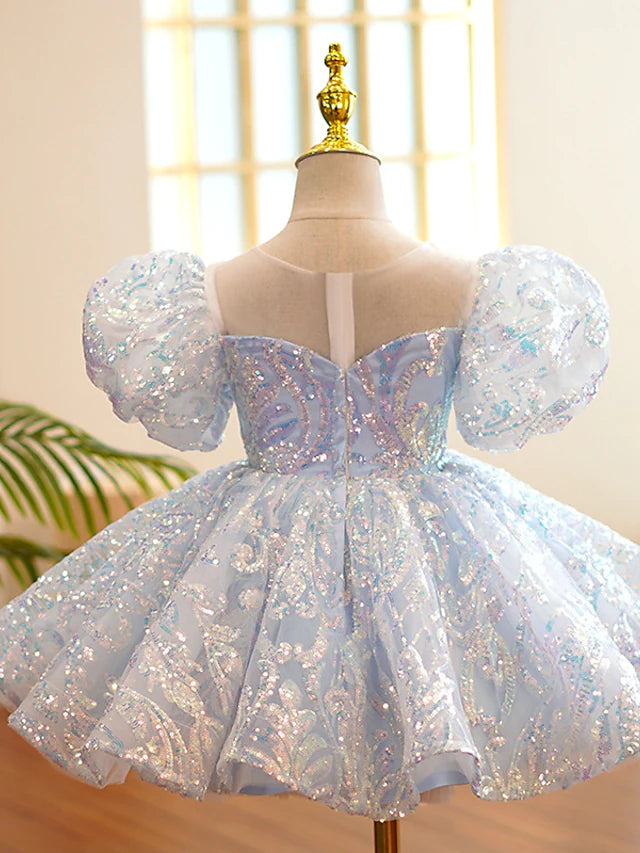 Princess Sleeveless Jewel Long Length Flower Girl Dress with Belt Beadings Embroidery