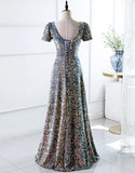 A-Line Square Long Evening Dress