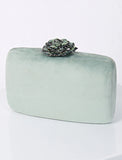 Women's Clutch Bags Velvet Wedding Party Bridal Shower Crystals Chain Plain Solid Colored