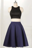 Two Piece Sleeveless Knee-Length Straight Homecoming Dress