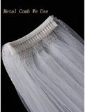 One-tier / Lace Wedding Veil Cathedral Veils with Embroidery / Appliques / Paillette 137.8 in (350cm) Tulle