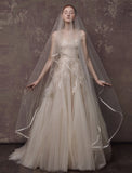 One-tier Cute / Wedding Veil Chapel Veils with Solid Tulle