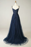 A-Line Homecoming Dresses Dress Graduation loog Sleeveless Spaghetti Strap Tulle with Appliques