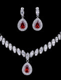 Bridal Jewelry Sets 1 set Cubic Zirconia Copper Imitation Diamond 1 Necklace Earrings Women's Elegant Tennis Chain Drop Diamond Water Drop Jewelry Set For Anniversary Birthday Party Evening