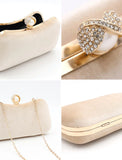 Women's Clutch Evening Bag  Corduroy Party Bridal Shower Holiday Crystals Chain Large Capacity Lightweight