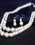 Necklace Earrings For Women's Pearl Party Wedding Gift Pearl Double Strand / Bridal Jewelry Sets / Engagement