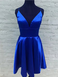 A Line V Neck Short Prom Dresses Formal Evening Homecoming Dresses