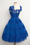 A-line Scalloped Edge Ball Knee-Length Homecoming Dress