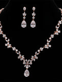 Bridal Jewelry Sets 1 set Cubic Zirconia Copper 1 Necklace Earrings Women's Elegant Drop Jewelry Set For Wedding Party Anniversary