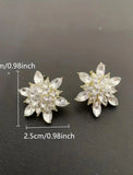 Women's Stud Earrings Jewelry Classic Flower Shape Stylish Simple Earrings Jewelry Golden For Wedding Party 1 Pair