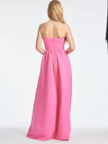 A Line Strapless Floor Length Homecoming Dresses