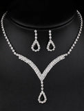 Bridal Jewelry Sets 2pcs Clear Rhinestone Alloy 1 Necklace Earrings Women's Personalized Stylish Artistic Precious irregular Jewelry Set For Wedding Special Occasion Street