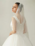 One-tier Wedding Veil Elbow Veils with Faux Pearl 35.43 in (90cm) Tulle