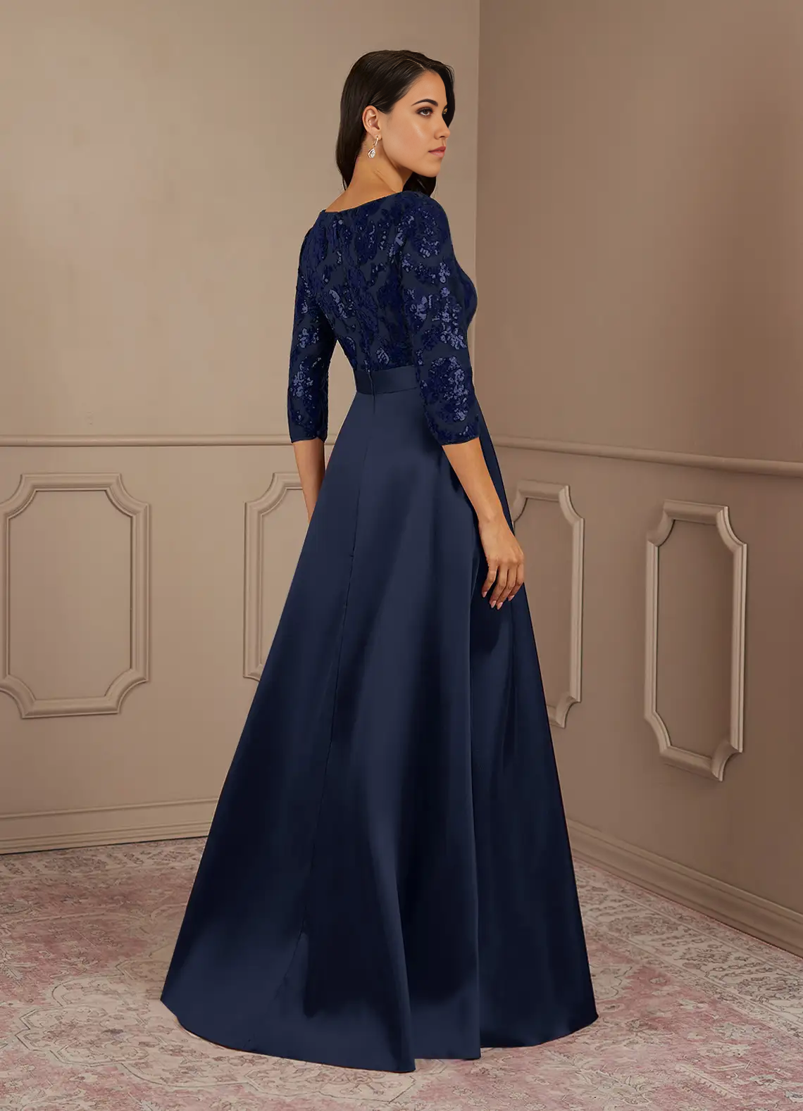 A-Line Sequins Appliques Dusty Blue formal dresses evening dress Mother of the Bride Dresses main image 1