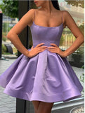 A Line Spaghetti Straps Short Prom Dresses Formal Homecoming Dresses