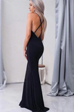 Mermaid Gorgeous Black Long Prom Dress with Criss Cross