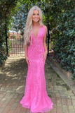 Mermaid Deep V-Neck Prom Dress With Appliques