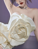 Sheath / Column Homecoming Dresses Floral Dress Party Wear Short / Mini Sleeveless Strapless Satin with Ruffles