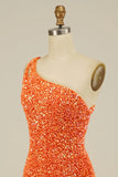 Sequins One Shoulder Sheath Homecoming Dress