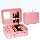 Double Layer Travel Makeup Bag Portable Cosmetic Bag with Divider Organizer Case for Storage Cosmetics Make up Brush Large Capacity Toiletry Bag for Women and Girls
